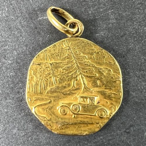 FRENCH TRICARD SAINT CHRISTOPHER 18K YELLOW GOLD CHARM PENDANT MEDAL - ADDITIONAL PHOTO 2