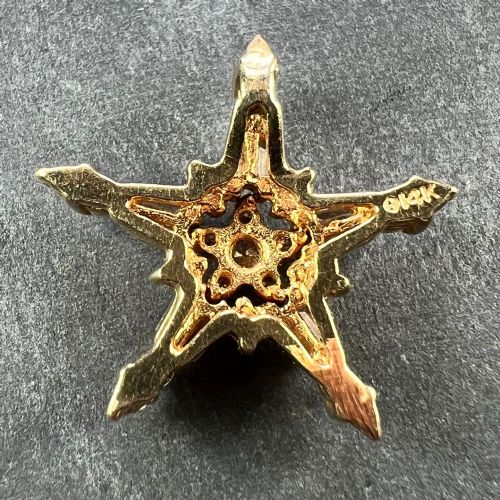 HIRSCH OPPENHEIMER DIAMOND STAR 14K YELLOW GOLD CHRISTMAS PENDANT - ADDITIONAL PHOTO 3