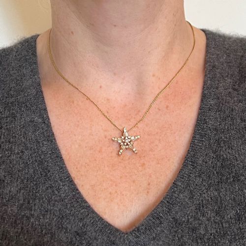 HIRSCH OPPENHEIMER DIAMOND STAR 14K YELLOW GOLD CHRISTMAS PENDANT - ADDITIONAL PHOTO 4