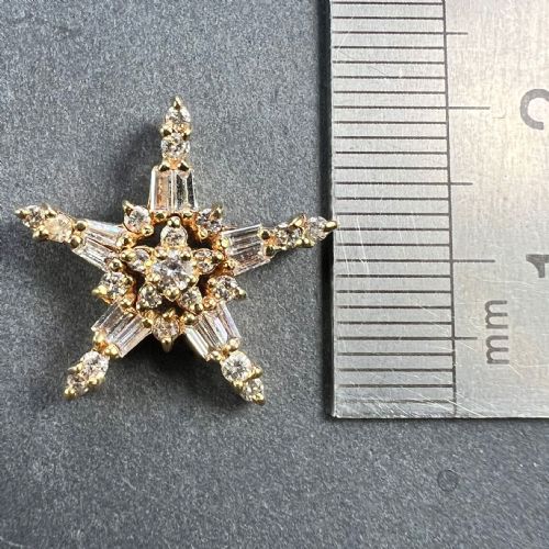 HIRSCH OPPENHEIMER DIAMOND STAR 14K YELLOW GOLD CHRISTMAS PENDANT - ADDITIONAL PHOTO 9