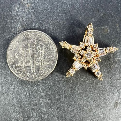 HIRSCH OPPENHEIMER DIAMOND STAR 14K YELLOW GOLD CHRISTMAS PENDANT - ADDITIONAL PHOTO 10