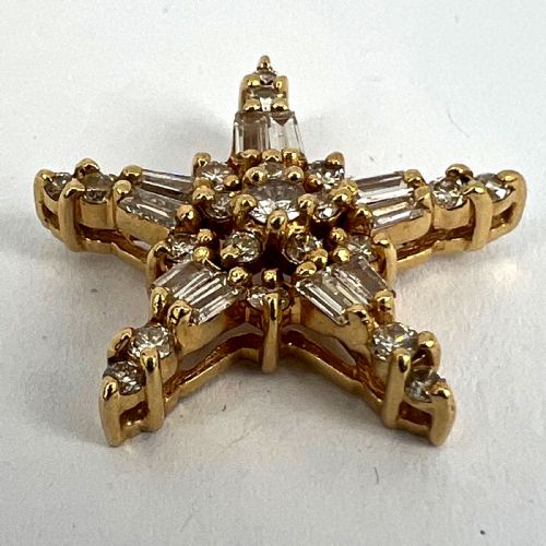 HIRSCH OPPENHEIMER DIAMOND STAR 14K YELLOW GOLD CHRISTMAS PENDANT - ADDITIONAL PHOTO 12