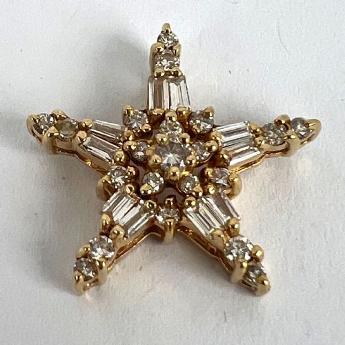 HIRSCH OPPENHEIMER DIAMOND STAR 14K YELLOW GOLD CHRISTMAS PENDANT - ADDITIONAL PHOTO 13