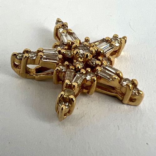 HIRSCH OPPENHEIMER DIAMOND STAR 14K YELLOW GOLD CHRISTMAS PENDANT - ADDITIONAL PHOTO 14