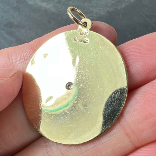 MERRIN LET ME COUNT THE WAYS DAISY 14K YELLOW GOLD DIAMOND LOVE PENDANT - ADDITIONAL PHOTO 8