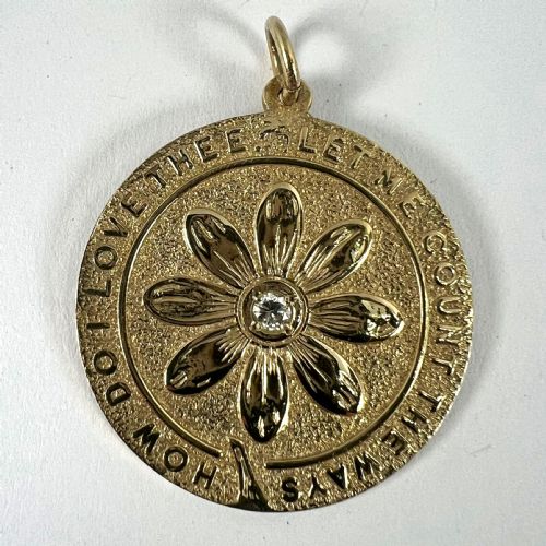 MERRIN LET ME COUNT THE WAYS DAISY 14K YELLOW GOLD DIAMOND LOVE PENDANT - ADDITIONAL PHOTO 11