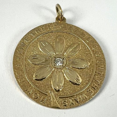 MERRIN LET ME COUNT THE WAYS DAISY 14K YELLOW GOLD DIAMOND LOVE PENDANT - ADDITIONAL PHOTO 12
