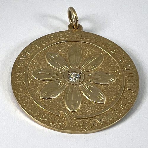 MERRIN LET ME COUNT THE WAYS DAISY 14K YELLOW GOLD DIAMOND LOVE PENDANT - ADDITIONAL PHOTO 13