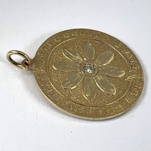 MERRIN LET ME COUNT THE WAYS DAISY 14K YELLOW GOLD DIAMOND LOVE PENDANT - ADDITIONAL PHOTO 14