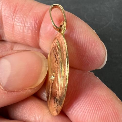MONIER PERRIAT FRENCH VIRGIN MARY OVAL 18K YELLOW GOLD PENDANT MEDAL - ADDITIONAL PHOTO 7