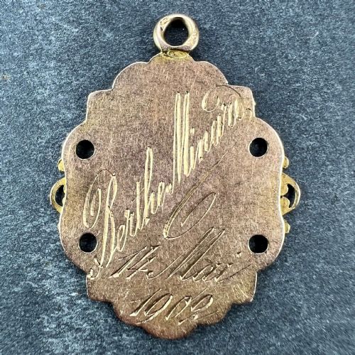 ANTIQUE FRENCH FIRST COMMUNION CHALICE 18K YELLOW ROSE WHITE GOLD CHARM PENDANT - ADDITIONAL PHOTO 2