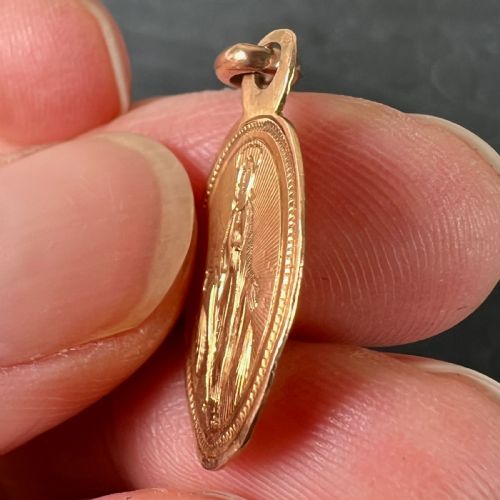 FRENCH VIRGIN MARY 18K ROSE GOLD CHARM PENDANT - ADDITIONAL PHOTO 8