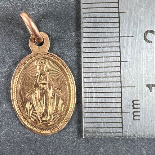 FRENCH VIRGIN MARY 18K ROSE GOLD CHARM PENDANT - ADDITIONAL PHOTO 9