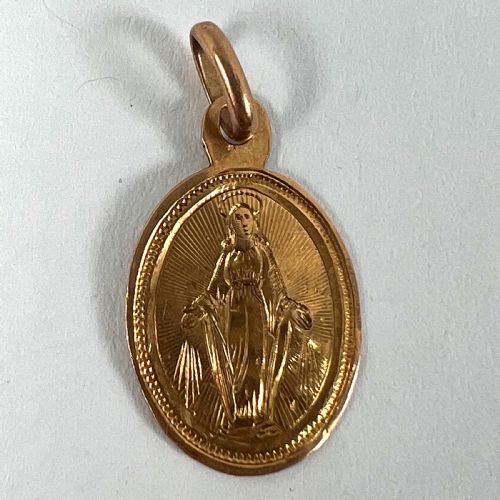 FRENCH VIRGIN MARY 18K ROSE GOLD CHARM PENDANT - ADDITIONAL PHOTO 11