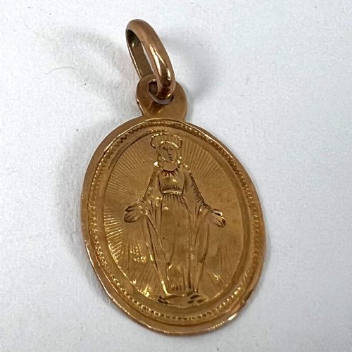 FRENCH VIRGIN MARY 18K ROSE GOLD CHARM PENDANT - ADDITIONAL PHOTO 12