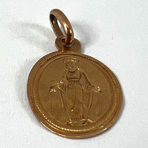 FRENCH VIRGIN MARY 18K ROSE GOLD CHARM PENDANT - ADDITIONAL PHOTO 13