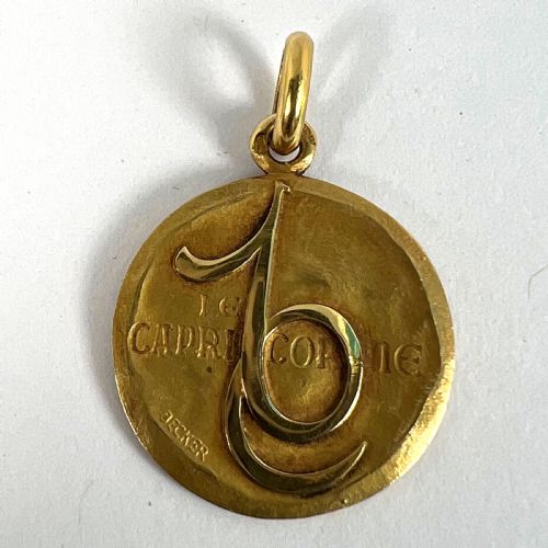 BECKER FRENCH ZODIAC CAPRICORN STARSIGN 18K YELLOW GOLD CHARM PENDANT - ADDITIONAL PHOTO 10