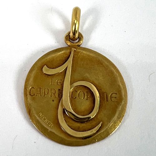 BECKER FRENCH ZODIAC CAPRICORN STARSIGN 18K YELLOW GOLD CHARM PENDANT - ADDITIONAL PHOTO 11