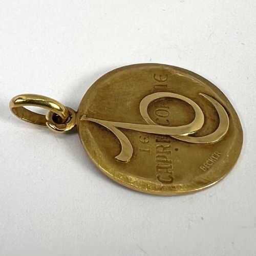 BECKER FRENCH ZODIAC CAPRICORN STARSIGN 18K YELLOW GOLD CHARM PENDANT - ADDITIONAL PHOTO 13