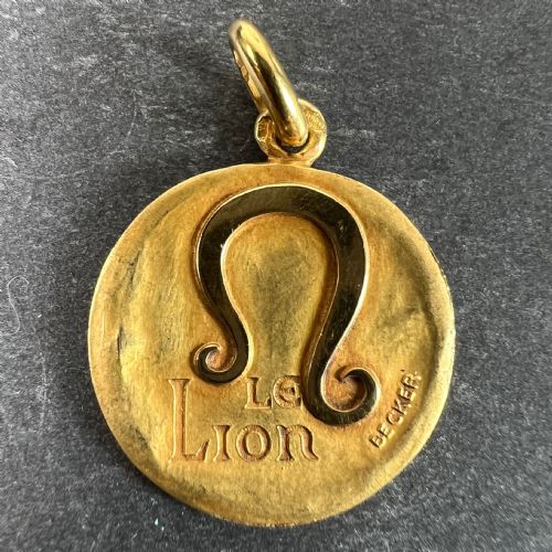 BECKER FRENCH ZODIAC LEO STARSIGN 18K YELLOW GOLD CHARM PENDANT - ADDITIONAL PHOTO 1
