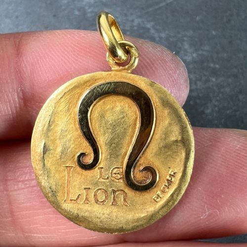 BECKER FRENCH ZODIAC LEO STARSIGN 18K YELLOW GOLD CHARM PENDANT - ADDITIONAL PHOTO 4