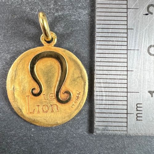 BECKER FRENCH ZODIAC LEO STARSIGN 18K YELLOW GOLD CHARM PENDANT - ADDITIONAL PHOTO 8
