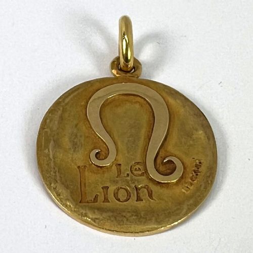 BECKER FRENCH ZODIAC LEO STARSIGN 18K YELLOW GOLD CHARM PENDANT - ADDITIONAL PHOTO 12