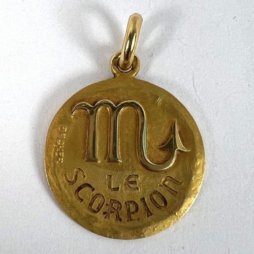 BECKER FRENCH ZODIAC SCORPIO STARSIGN 18K YELLOW GOLD CHARM PENDANT - ADDITIONAL PHOTO 10