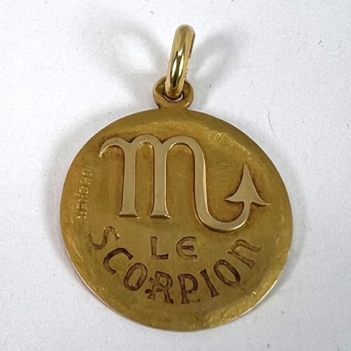 BECKER FRENCH ZODIAC SCORPIO STARSIGN 18K YELLOW GOLD CHARM PENDANT - ADDITIONAL PHOTO 11