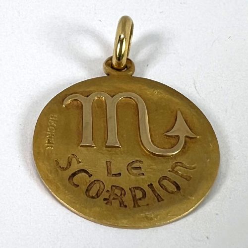 BECKER FRENCH ZODIAC SCORPIO STARSIGN 18K YELLOW GOLD CHARM PENDANT - ADDITIONAL PHOTO 12