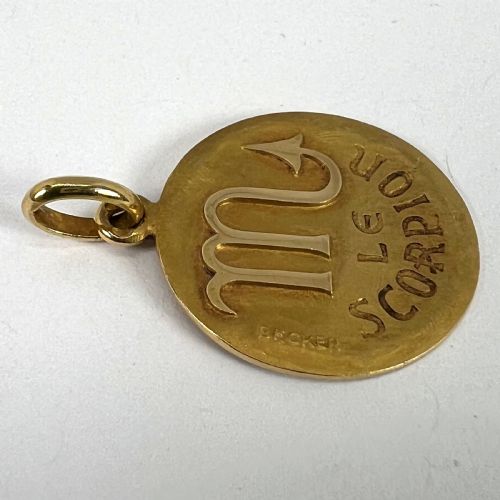 BECKER FRENCH ZODIAC SCORPIO STARSIGN 18K YELLOW GOLD CHARM PENDANT - ADDITIONAL PHOTO 13
