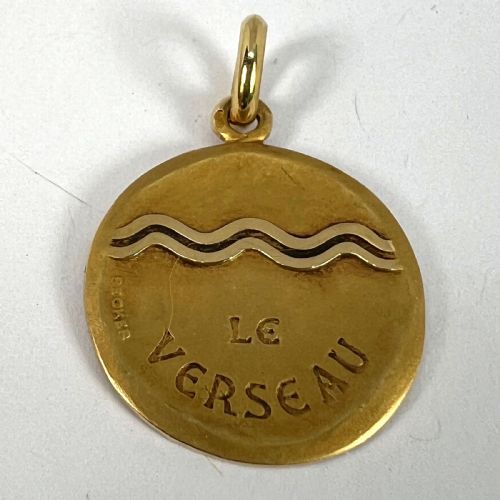 BECKER FRENCH ZODIAC AQUARIUS STARSIGN 18K YELLOW GOLD CHARM PENDANT - ADDITIONAL PHOTO 11