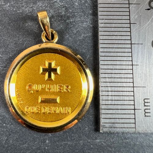 AUGIS FRENCH MORE THAN YESTERDAY 18K YELLOW GOLD LOVE CHARM PENDANT - ADDITIONAL PHOTO 9