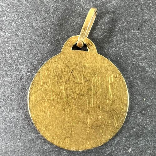 FRENCH DROPSY VIRGIN MARY 18K YELLOW GOLD MEDAL CHARM PENDANT - ADDITIONAL PHOTO 2