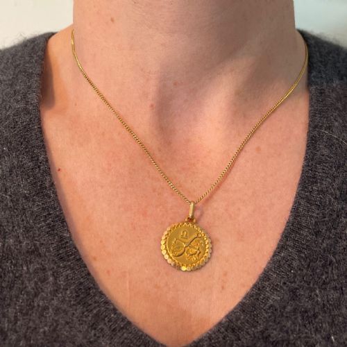 FRENCH PERROUD LARGE LIBRA ZODIAC STARSIGN 18K YELLOW GOLD CHARM PENDANT - ADDITIONAL PHOTO 3