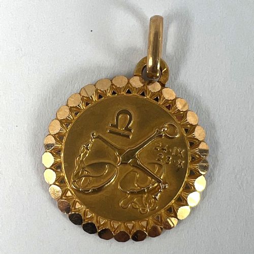 FRENCH PERROUD LARGE LIBRA ZODIAC STARSIGN 18K YELLOW GOLD CHARM PENDANT - ADDITIONAL PHOTO 10