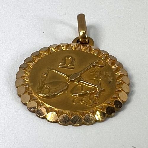 FRENCH PERROUD LARGE LIBRA ZODIAC STARSIGN 18K YELLOW GOLD CHARM PENDANT - ADDITIONAL PHOTO 12