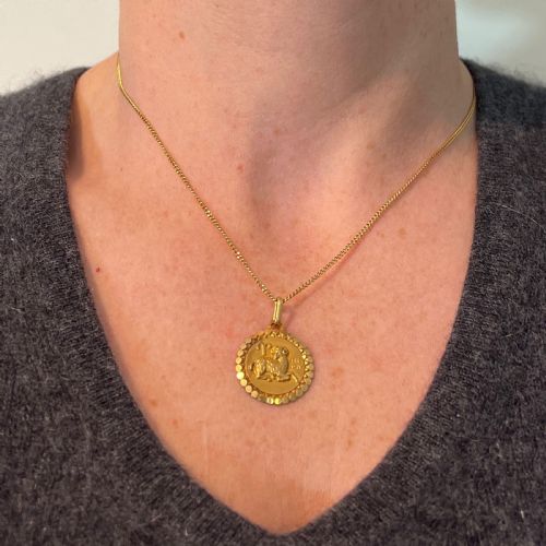 FRENCH PERROUD LARGE ARES ZODIAC STARSIGN 18K YELLOW GOLD CHARM PENDANT - ADDITIONAL PHOTO 3