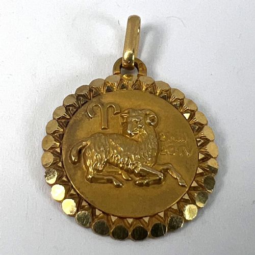 FRENCH PERROUD LARGE ARES ZODIAC STARSIGN 18K YELLOW GOLD CHARM PENDANT - ADDITIONAL PHOTO 11
