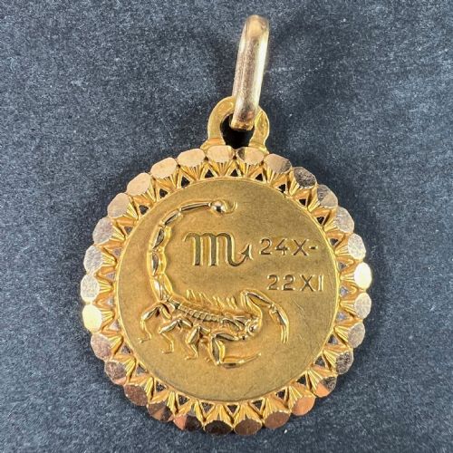 FRENCH PERROUD LARGE SCORPIO ZODIAC STARSIGN 18K YELLOW GOLD CHARM PENDANT - ADDITIONAL PHOTO 1