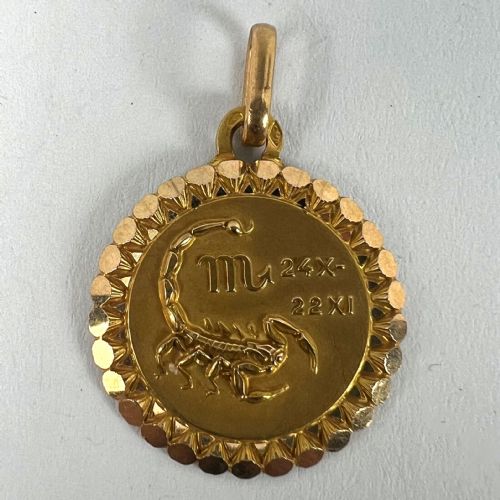 FRENCH PERROUD LARGE SCORPIO ZODIAC STARSIGN 18K YELLOW GOLD CHARM PENDANT - ADDITIONAL PHOTO 10