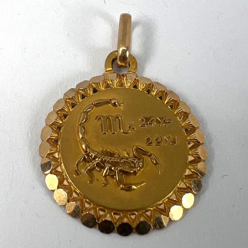 FRENCH PERROUD LARGE SCORPIO ZODIAC STARSIGN 18K YELLOW GOLD CHARM PENDANT - ADDITIONAL PHOTO 11
