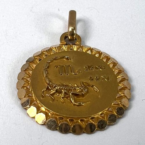 FRENCH PERROUD LARGE SCORPIO ZODIAC STARSIGN 18K YELLOW GOLD CHARM PENDANT - ADDITIONAL PHOTO 12