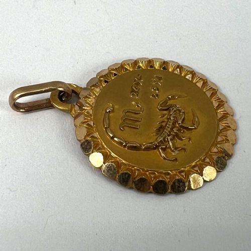 FRENCH PERROUD LARGE SCORPIO ZODIAC STARSIGN 18K YELLOW GOLD CHARM PENDANT - ADDITIONAL PHOTO 13