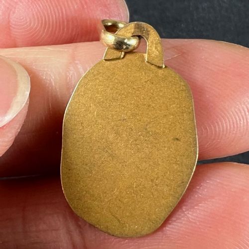 VINTAGE FRENCH PERROUD LIBRA ZODIAC 18K YELLOW GOLD MEDAL PENDANT - ADDITIONAL PHOTO 4