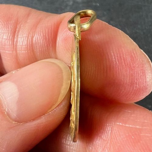 VINTAGE FRENCH PERROUD LIBRA ZODIAC 18K YELLOW GOLD MEDAL PENDANT - ADDITIONAL PHOTO 7