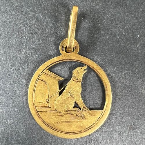 FRENCH 18K YELLOW GOLD DOG HOUSE CHARM PENDANT - ADDITIONAL PHOTO 1