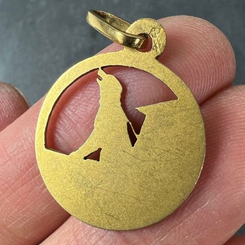 FRENCH 18K YELLOW GOLD DOG HOUSE CHARM PENDANT - ADDITIONAL PHOTO 5