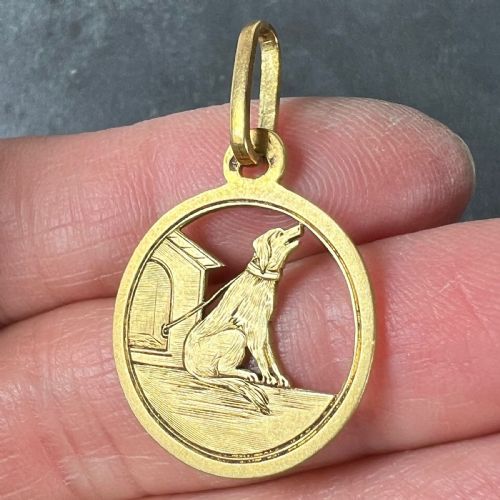 FRENCH 18K YELLOW GOLD DOG HOUSE CHARM PENDANT - ADDITIONAL PHOTO 7