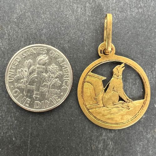 FRENCH 18K YELLOW GOLD DOG HOUSE CHARM PENDANT - ADDITIONAL PHOTO 10